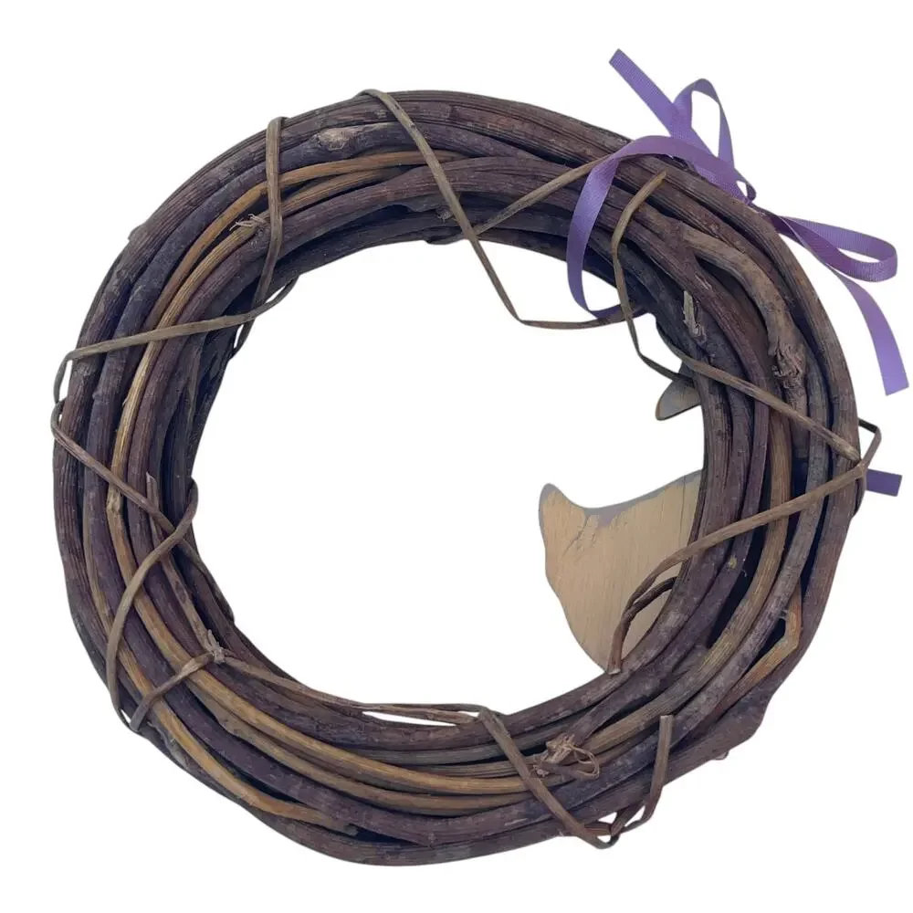 Mini Grapevine Wreath Wood Goose Lavender Bow Country Farmhouse Decor